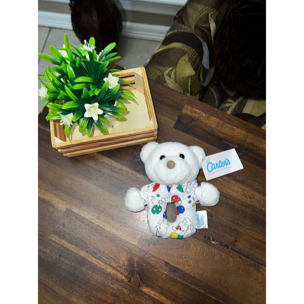 Carter's Prestige Vintage Ring Rattle Honey Bears Plush Toy HTF with‎ Tags